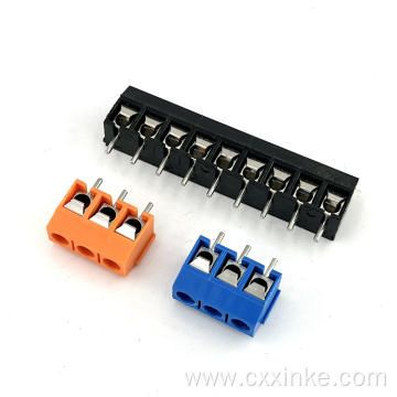 5.0mm pitch screw type PCB in-line terminal block blue